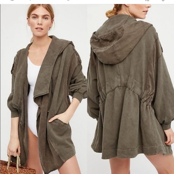 Free People Oversized olive Langdon look jacket S - Picture 1 of 10